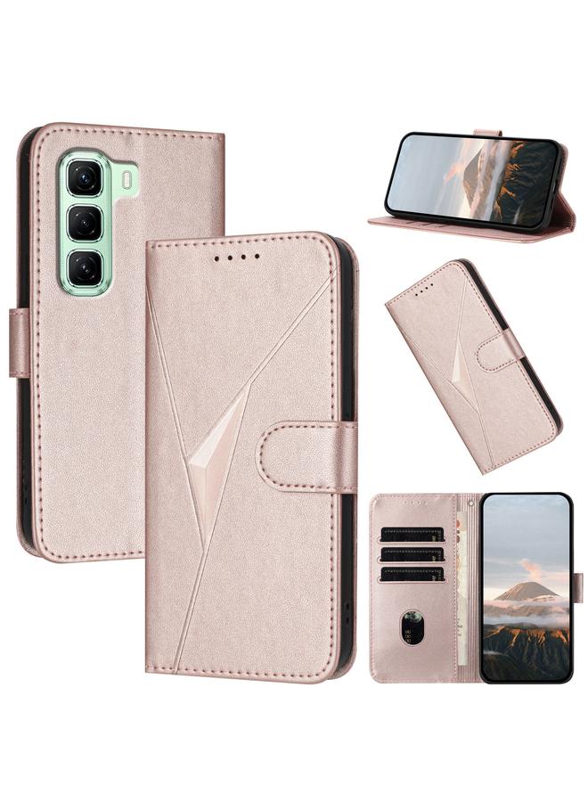 Zaboon Case For Infinix Hot 50 5G Triangle Pattern Buckle Clasp Leather Phone Case - Image 1