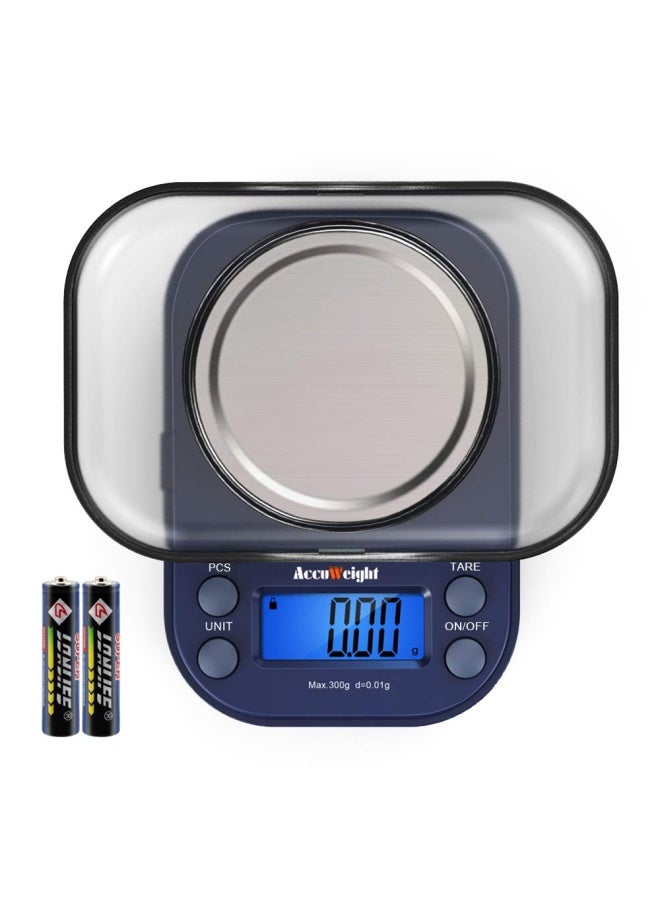 AccuWeight ميزان رقمي دقيق AccuWeight مع 300غ001غ ميزان قهوة صغير محمول بدقة عالية ميزان مجوهرات مع وظيفة الوزن الصافي والمعايرة لميزان الطعام في المطبخ - Image 1