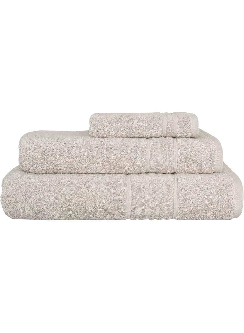 LuksYol Luxury Towel Set - 100% Pure Turkish Cotton - 600 GSM Premium Absorbent & Fluffy Towels - Ultra Soft & Gentle on Skin - Set of 3 (1 Bath 140x70cm, 1 Hand 50x70cm, 1 Wash 50x30cm) - Hotel & Spa Quality Towels - Oeko-Tex Certified (Made in Green & Standard 100) - Highly Absorbent & Quick Drying - Elegant Modern Design - Ideal for Daily Use, Gifting, or Guest Towels - Long-Lasting Durability with Soft Touch - Beige - Premium Weaving for Luxurious Texture - Fade-Resistant & Machine Washable - Perfect for Bathroom, Gym, Spa & Travel - High-End Cotton Towels by LuksYol - Designed for Comfort & Style with a Premium Feel That Lasts Wash After Wash - Image 1