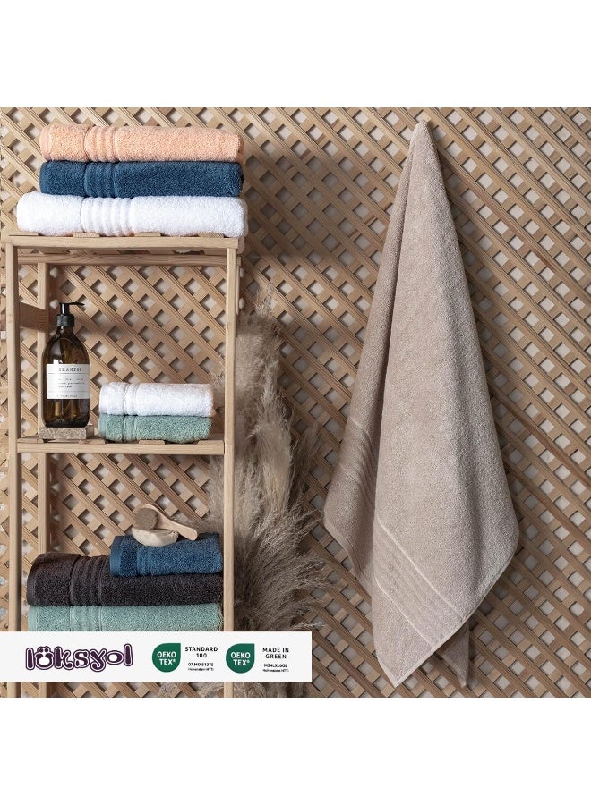 LuksYol Luxury Towel Set - 100% Pure Turkish Cotton - 600 GSM Premium Absorbent & Fluffy Towels - Ultra Soft & Gentle on Skin - Set of 3 (1 Bath 140x70cm, 1 Hand 50x70cm, 1 Wash 50x30cm) - Hotel & Spa Quality Towels - Oeko-Tex Certified (Made in Green & Standard 100) - Highly Absorbent & Quick Drying - Elegant Modern Design - Ideal for Daily Use, Gifting, or Guest Towels - Long-Lasting Durability with Soft Touch - Beige - Premium Weaving for Luxurious Texture - Fade-Resistant & Machine Washable - Perfect for Bathroom, Gym, Spa & Travel - High-End Cotton Towels by LuksYol - Designed for Comfort & Style with a Premium Feel That Lasts Wash After Wash - Image 2