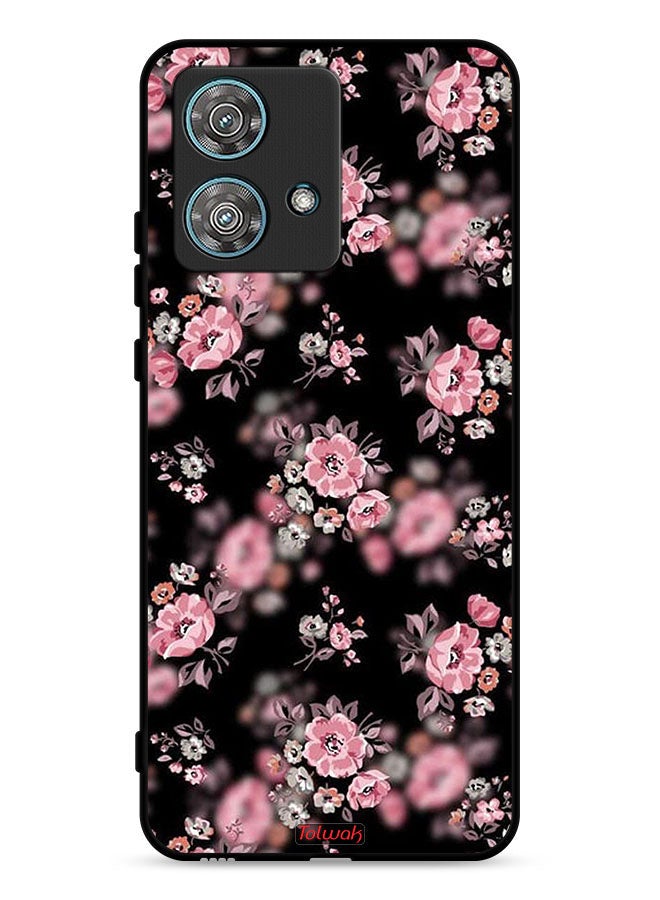 Tolwak Motorola Edge 40 Neo 5G Protective Case Cover Portrait Flowers Pattern - Image 1