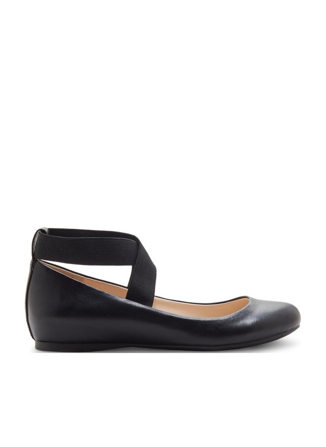 Jessica Simpson Womenâ€™s Mandayss Criss-Cross Ankle Ballet Flats with Straps, Black Sleek, 5 - Image 1