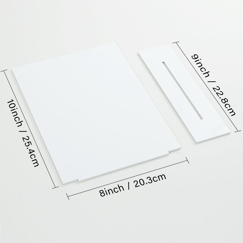JINMURY 8x10 Inch White Acrylic Sign with Stand | 5 Pack Blank Acrylic Table Signs and Base for DIY Wedding Table Numbers, Wedding Signage, Events& Parties (White, 8x10 Inch) - Image 2