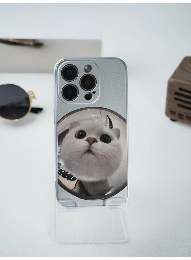 شيبشيب غطاء آيفون 15 برو بنمط قطة لطيفة، غطاء هاتف مزود بحماية لعدسة الكاميرا، غطاء واقٍ من السيليكون الناعم الممتص للصدمات - Image 1