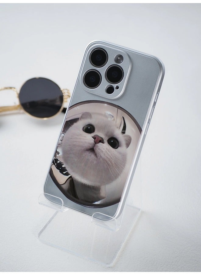 شيبشيب غطاء آيفون 15 برو بنمط قطة لطيفة، غطاء هاتف مزود بحماية لعدسة الكاميرا، غطاء واقٍ من السيليكون الناعم الممتص للصدمات - Image 2