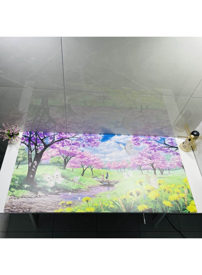 Office Desk Mat Writing Mat Oversized Waterproof Desk Mat Writing Desk Pad For Children And Students Study Desk Mat-Color:1400x600mm-3.5mm-Pattern:erfly Valley