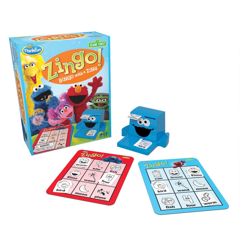 ThinkFun Sesame Street Zingo Build Language Skills with All Your Favorite Sesame Street Characters for Ages 4 - Image 2