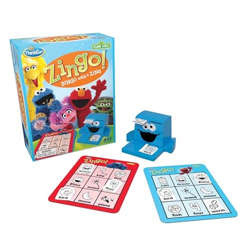 ThinkFun Sesame Street Zingo Build Language Skills with All Your Favorite Sesame Street Characters for Ages 4 - Image 1