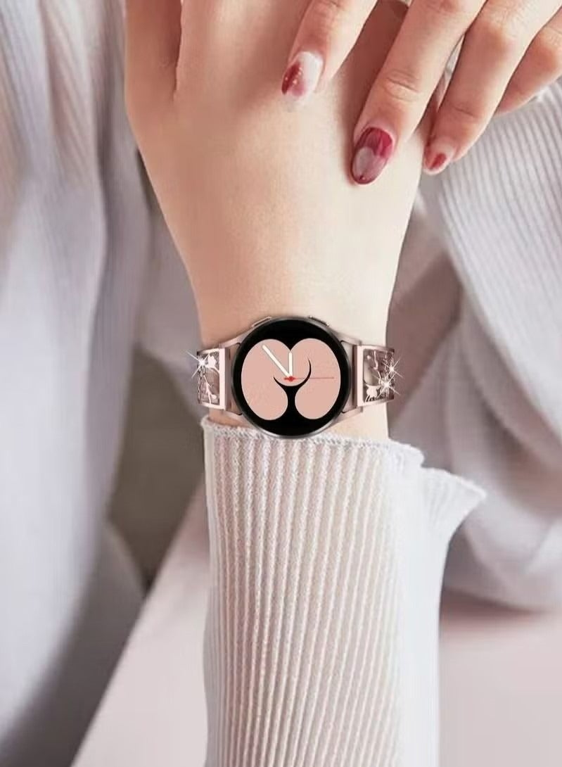 20mm Watch Bands Compatible with Galaxy Watch 5/ 4 40mm 44mm/ for Classic 42mm 46mm/ for Samsung Active 2 Watch Bands 40mm 44mm/ for Watch 5 pro 45mm, Stainless Steel Bracelets