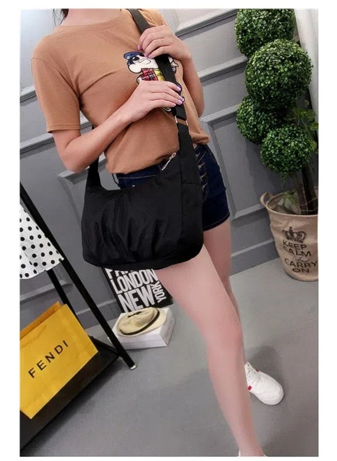 yongsheng Fashion Waterproof Single Shoulder Bag Black，Crossbody Bags Lightweight Shoulder Bag Casual Work Travel Handbags Trendy with Adjustable Quilted Strap  - Image 4