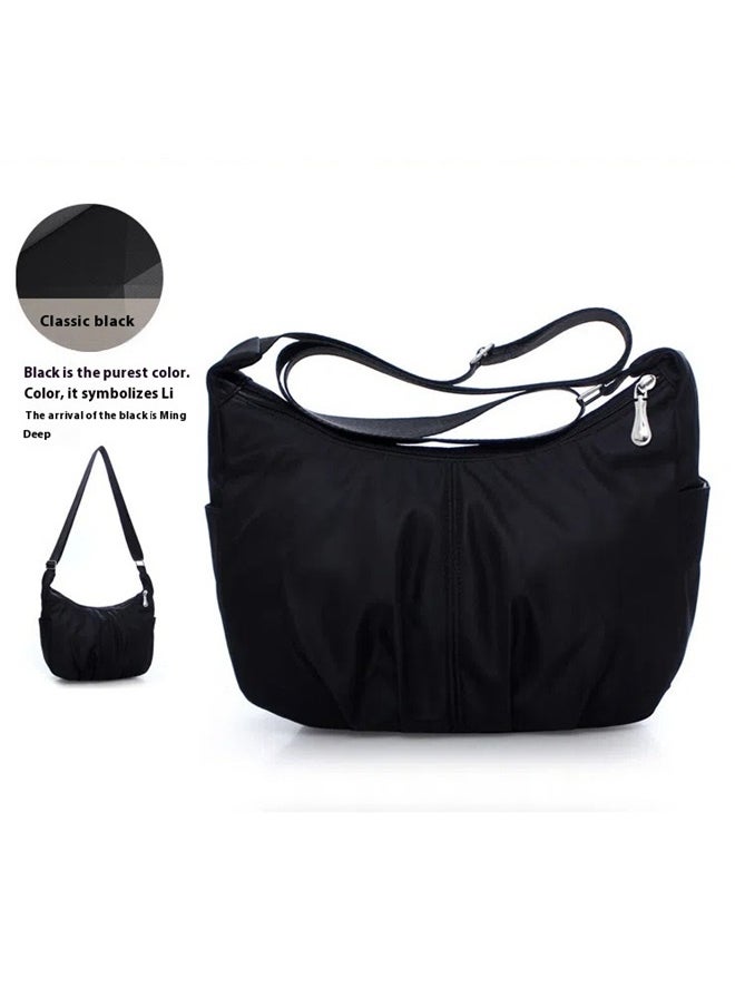 yongsheng Fashion Waterproof Single Shoulder Bag Black，Crossbody Bags Lightweight Shoulder Bag Casual Work Travel Handbags Trendy with Adjustable Quilted Strap  - Image 3