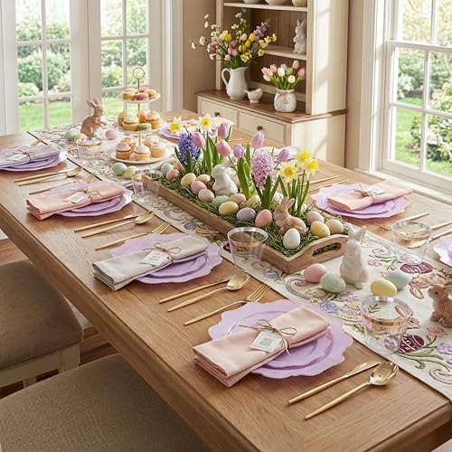 WDF 175Pcs Purple Plates Disposable Lavender Plastic Plates 25guest Plastic Dinnerware Ideal for Birthday PartyWeddingSpringPicnicEaster - Image 5