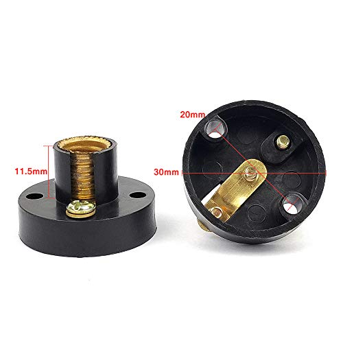 Chneeu 10 Pcs Mini Plastic Light Bulb Base Lamp Holder for DIY Crafts, Physics Experiments - Screw Type Bulb Socket (Black) - Image 2