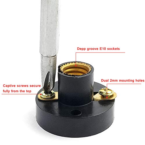 Chneeu 10 Pcs Mini Plastic Light Bulb Base Lamp Holder for DIY Crafts, Physics Experiments - Screw Type Bulb Socket (Black) - Image 3
