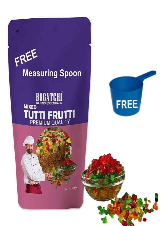 BOGATCHI Mixed Tutty fruitty Dry Fruit for Cake, Ice Creams and Shakes Decorations, Mix Tutti Frutti Multicolor, Delicious and Tasty, 200g with Free Measuring Spoon - Image 2