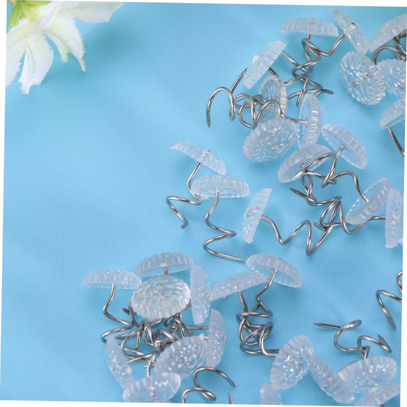 100pcs Clear Plastic Traceless Twisted Nails for Upholstery Bedskirt and Slipcover Secure Fastening - Image 3