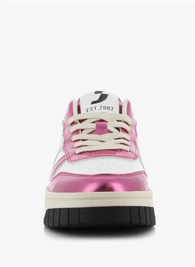 SJ Women's Panelled Lace-Up Low Top Sneakers