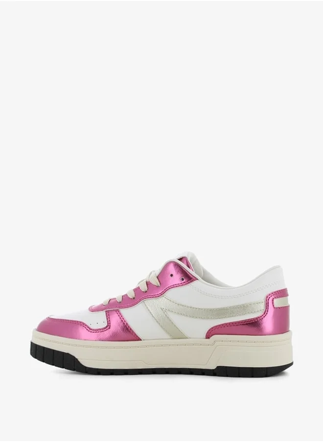 SJ Women's Panelled Lace-Up Low Top Sneakers
