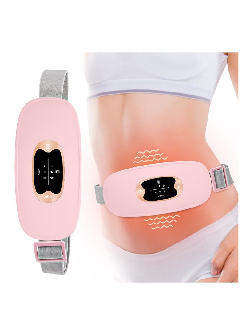 وسادة تسخين لاسلكية محمولة للتشنجات، حزام تسخين سريع مع 3 مستويات للحرارة و3 أوضاع للتدليك بالاهتزاز، آلة تخفيف آلام الفترة - Image 1