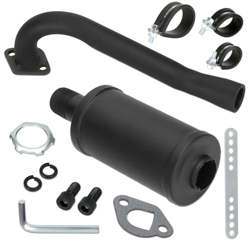 FVRITO Exhaust Pipe Muffler Silencer Kit for Non Hemi Predator 212cc 196cc 6.5hp Coleman Powersports KT196 CK196 RTK200 BK200 Go Kart TrailMaster Hammerhead 80T GX160 GX200 Clone Engines Parts Black - Image 1
