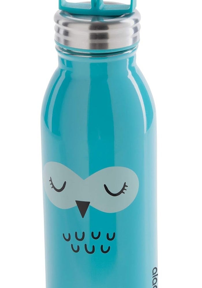Aladdin Zoo Thermavac™ Stainless Steel Water Bottle 0.43L Owl - BPA-Free, Leakproof, Double Wall Vacuum Insulated - Image 1