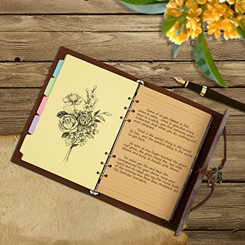 Billtigif A5 Refill Paper, Planner Inserts for A5 Binder Budget Planner Journals Notebook, 6 Ring Loose Leaf Lined Paper with Binder Dividers, 240 Pages (A5, Light Brown Paper) - Image 4