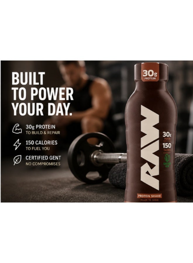 RAW Protein Shake – Chocolate Milkshake (355ml / 12 fl oz) | 30g Grass-Fed Whey Protein, 150 Calories | Ready-to-Drink High Protein Shake - Image 4