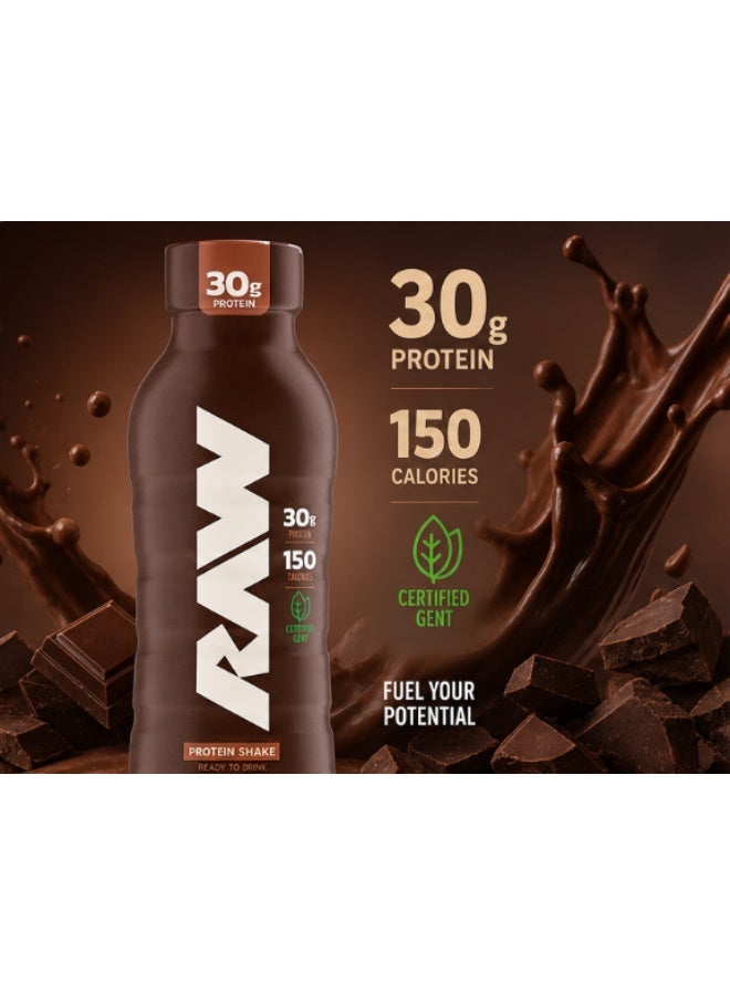 RAW Protein Shake – Chocolate Milkshake (355ml / 12 fl oz) | 30g Grass-Fed Whey Protein, 150 Calories | Ready-to-Drink High Protein Shake - Image 3