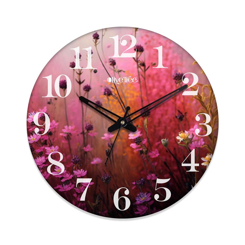 Olive Tree Olivetree Wooden Wall Clock 15" Silent Movement Decorative Latest Wall Clock Classic Clock Battery Operated Round Easy to Read for Home, Living Room,Office(Multi) - 2170  - Image 4