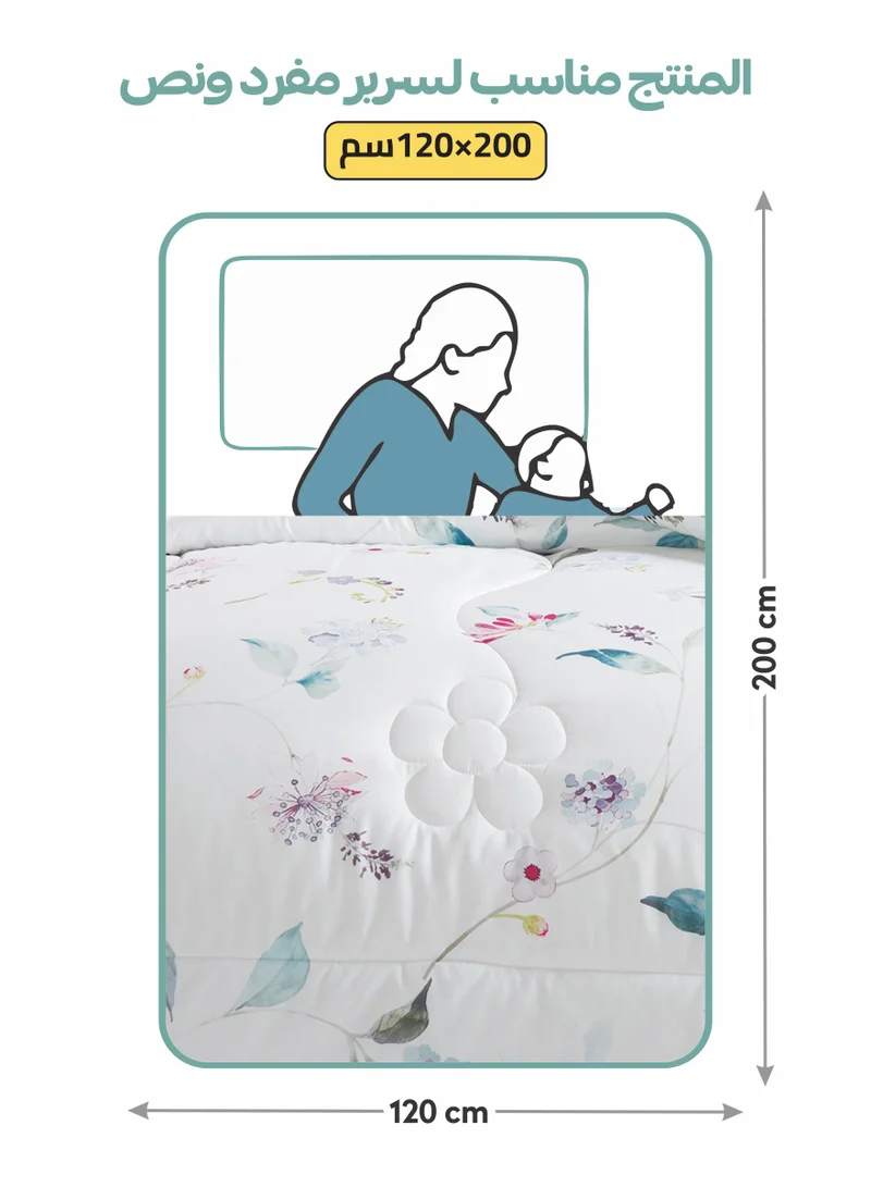 Donetella Bedding Comforter Set, twin Size Fits 120x200 cm - 4-Pcs Digital Print Quilted Bed Set, Microfiber Fabric - 1 Comforter, 1 Fitted Sheet, 1 Pillow Shams, 1 Pillowcases.