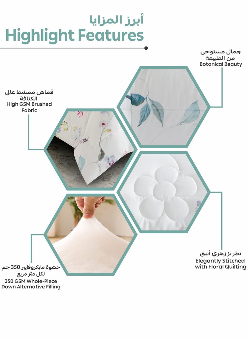 Donetella Bedding Comforter Set, twin Size Fits 120x200 cm - 4-Pcs Digital Print Quilted Bed Set, Microfiber Fabric - 1 Comforter, 1 Fitted Sheet, 1 Pillow Shams, 1 Pillowcases. - Image 5