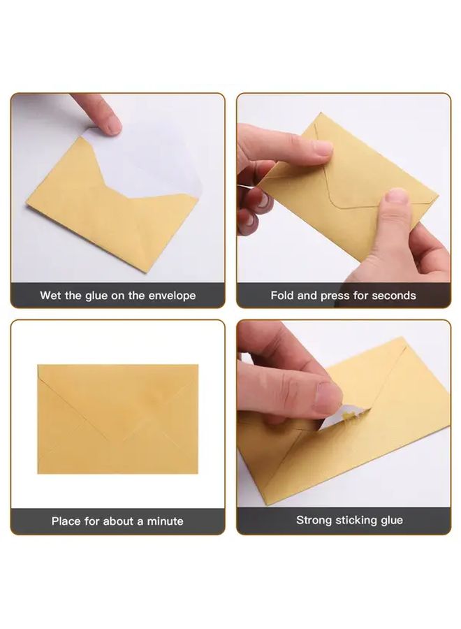 Golden Mini Envelopes 4x2 7 Inches Self Sealing Gift Card Holders Bulk Pack 50 - Image 3