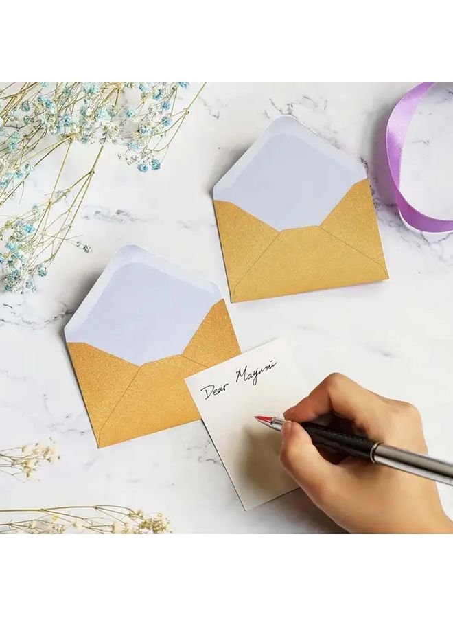 Golden Mini Envelopes 4x2 7 Inches Self Sealing Gift Card Holders Bulk Pack 50 - Image 1