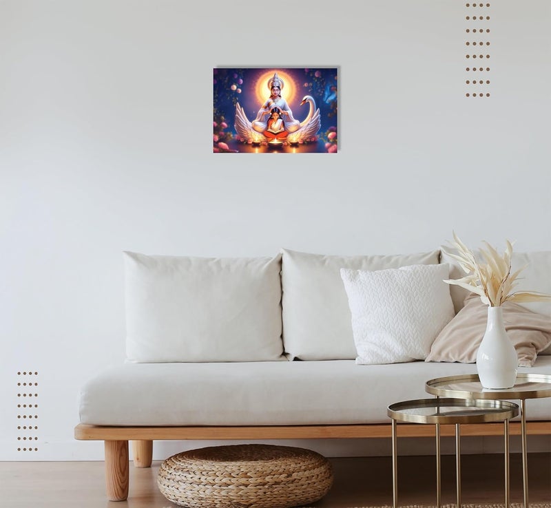 Anaadi Maa Saraswati Photo Poster For Home Office Decoration 12x18 Inch Pack Of 2 - Image 3