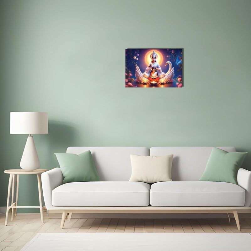 Anaadi Maa Saraswati Photo Poster For Home Office Decoration 12x18 Inch Pack Of 2 - Image 2
