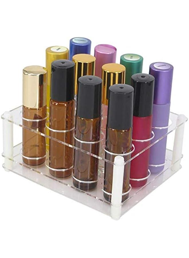 Arabest 12Slots Roller Bottles Holder, Perfect Vertically Hold For Essential Oils Rollers, Great Oils Display Holder Roller Bottles Storage Shelf Organizer,Hole Diameter 2.3cm/0.9inch,Acrylic,DIY  - Image 1