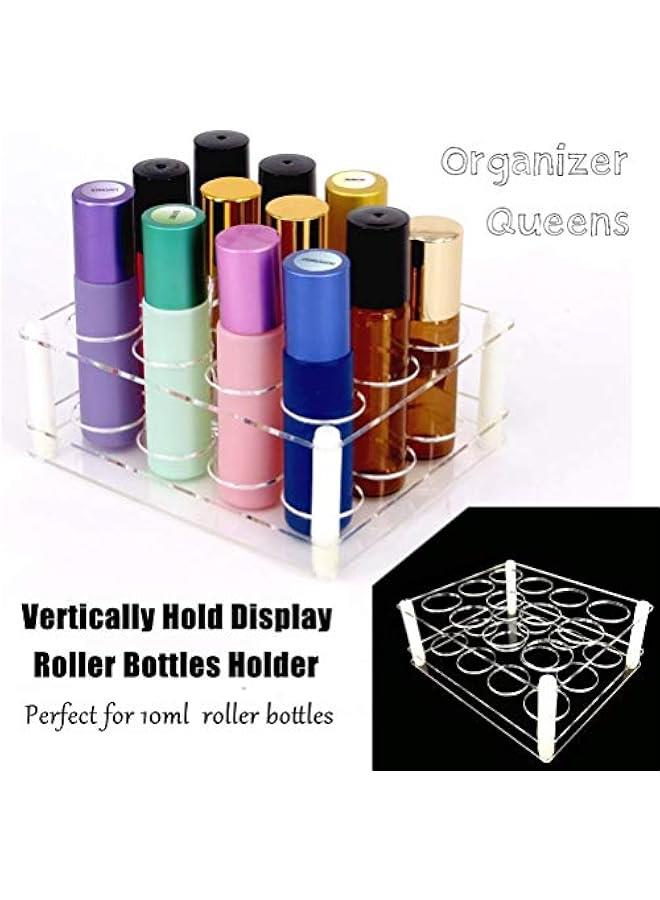 Arabest 12Slots Roller Bottles Holder, Perfect Vertically Hold For Essential Oils Rollers, Great Oils Display Holder Roller Bottles Storage Shelf Organizer,Hole Diameter 2.3cm/0.9inch,Acrylic,DIY  - Image 2