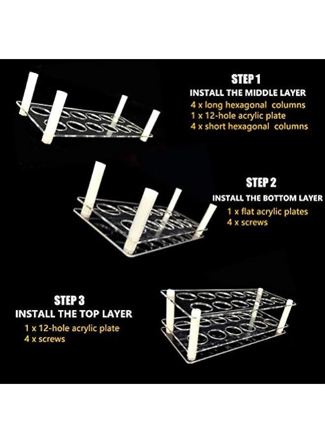 Arabest 12Slots Roller Bottles Holder, Perfect Vertically Hold For Essential Oils Rollers, Great Oils Display Holder Roller Bottles Storage Shelf Organizer,Hole Diameter 2.3cm/0.9inch,Acrylic,DIY  - Image 5
