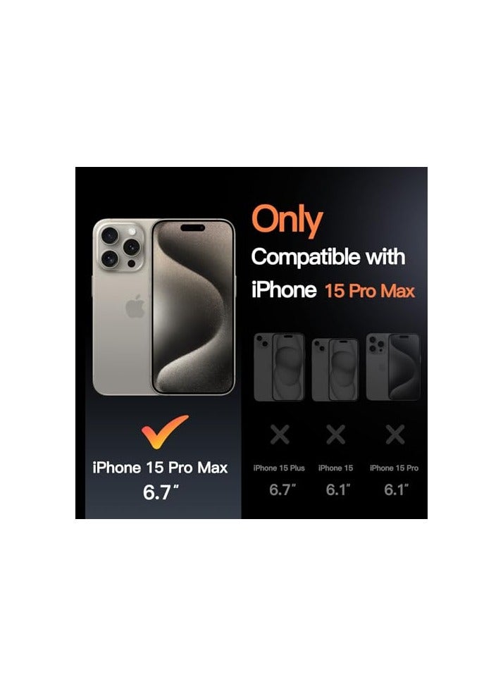 JETech Kickstand Case for iPhone 15 Pro Max 6.7-Inch, Built-in Camera Ring Stand, Non-yellowing Shockproof Phone Bumper Cover, Anti-Scratch Clear Back (Clear) - Image 2