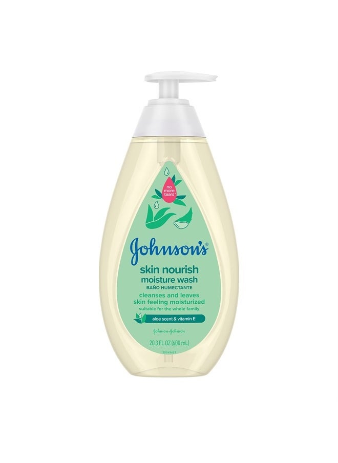 Johnson's Baby - Skin Nourishing Moisture Baby Body Wash with Aloe Scent & Vitamin E, Hypoallergenic & Tear Free Bath Wash for The Whole Family, Paraben- & Sulfate-Free, 20.3 fl. oz - Image 1