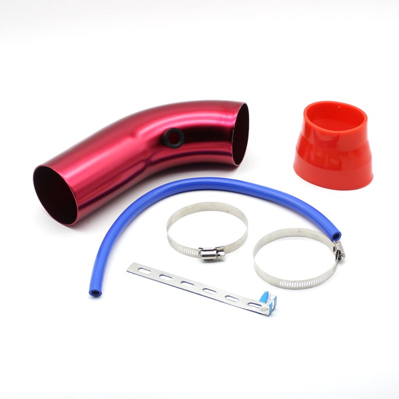 Cold Air Intake 76mm/3-Inch Red Aluminum Tube - Heat Resistant Corrosion Resistant Easy Clamp-On Installation Universal Fitment for Sedan Car Truck Vehicle Upgrade - Image 1
