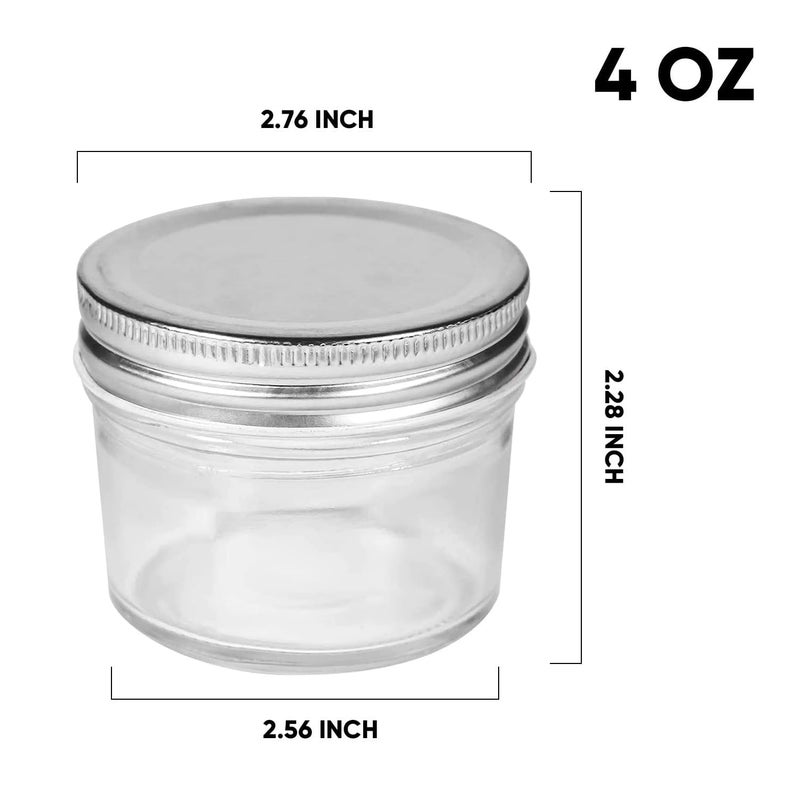 Accguan 4oz Glass Jars With Lids(Silver),Mason Jars,Ideal For Honey,Jam,Wedding Favor,DIY Magnetic Mini Spice Jars For Kitchen,Set of 40 - Image 2