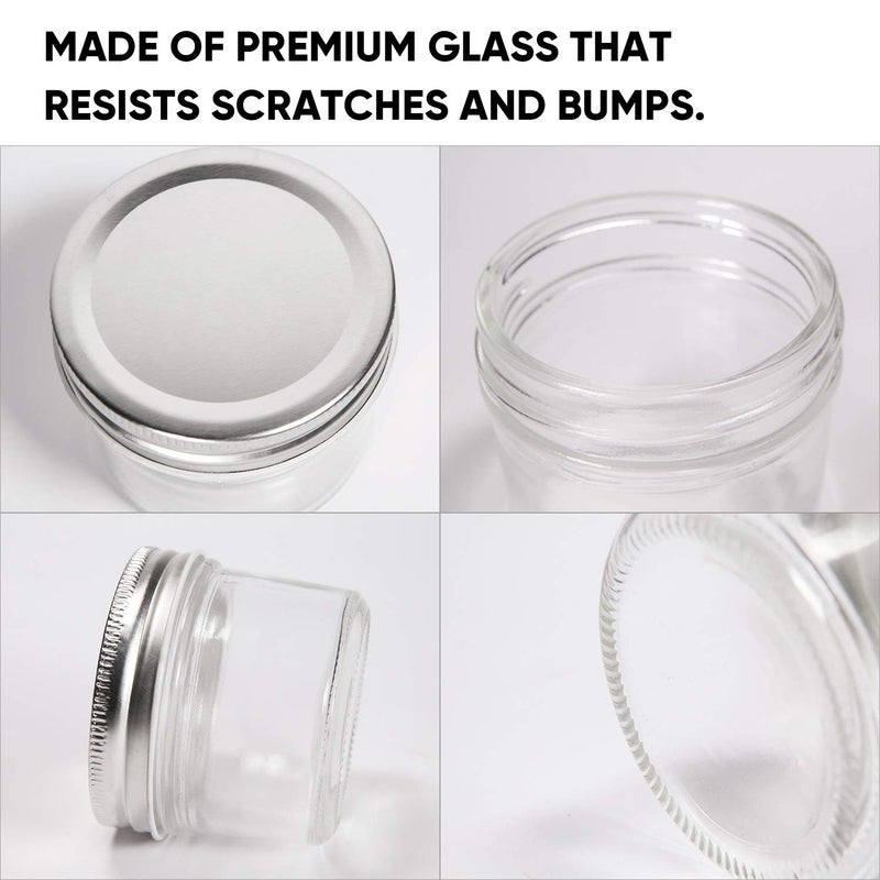 Accguan 4oz Glass Jars With Lids(Silver),Mason Jars,Ideal For Honey,Jam,Wedding Favor,DIY Magnetic Mini Spice Jars For Kitchen,Set of 40 - Image 3