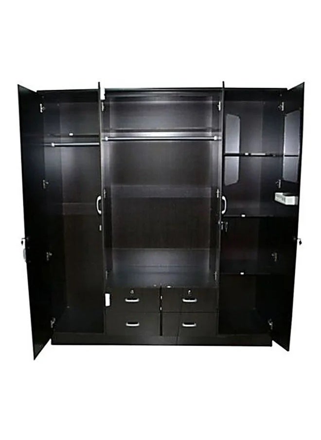 SILA - SILA 4 Door Wooden Wardrobe, Cabinet,Cupboard Of Engineered Wood With 4 drawer Perfect Modern Stylish Color Wenge - Image 1