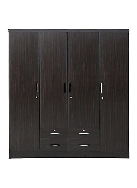 SILA 4 Door Wooden Wardrobe, Cabinet,Cupboard Of Engineered Wood With 4 drawer Perfect Modern Stylish Color Wenge