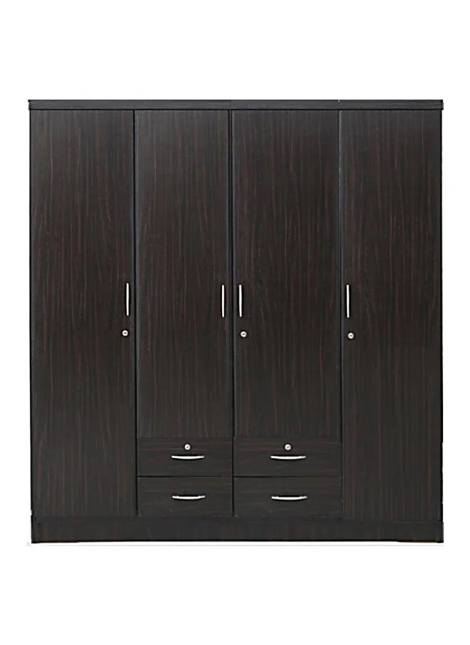 SILA - SILA 4 Door Wooden Wardrobe, Cabinet,Cupboard Of Engineered Wood With 4 drawer Perfect Modern Stylish Color Wenge - Image 1