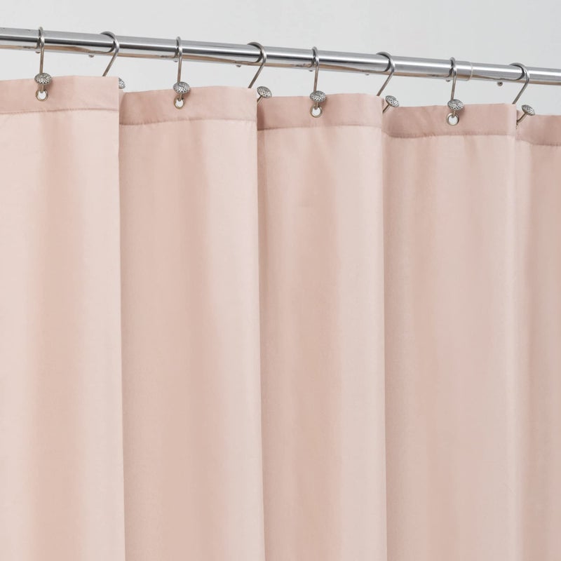 ALYVIA SPRING Pink Shower Curtain Liner Fabric with 3 Magnets - Waterproof Soft Hotel Quality Cloth Shower Curtain for Bathroom, Light-Weight & Machine Washable - Standard Size 72x72, Blush Pink - Image 1