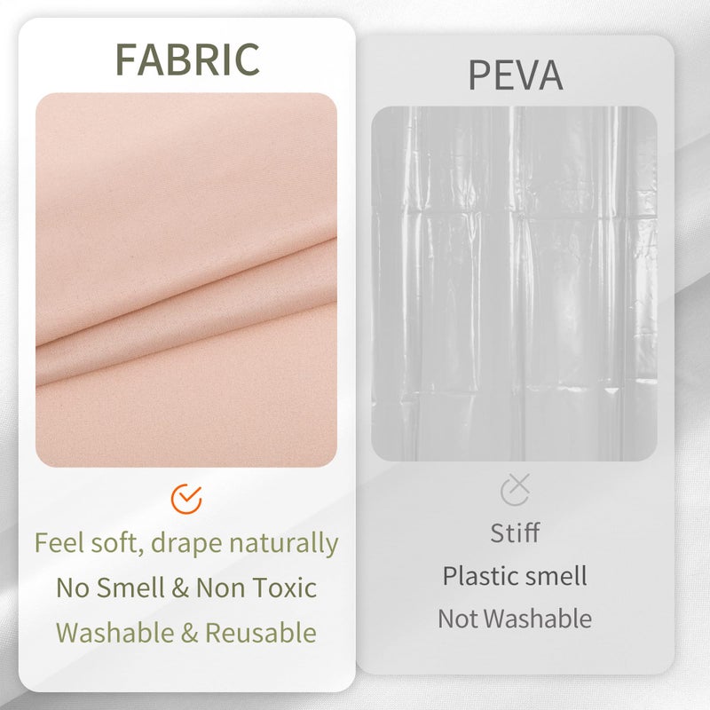 ALYVIA SPRING Pink Shower Curtain Liner Fabric with 3 Magnets - Waterproof Soft Hotel Quality Cloth Shower Curtain for Bathroom, Light-Weight & Machine Washable - Standard Size 72x72, Blush Pink - Image 4