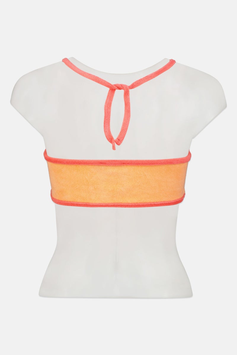 boohoo Women Knitted Non Padded Bikini Top, Orange  - Image 2