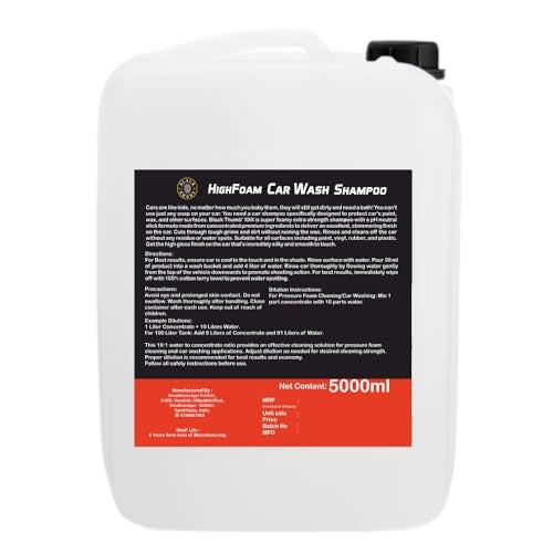 Urba's Black Thumb High Foam Car Wash Shampoo, 5 Litres, Deep Clean, High Gloss Finish, Protects Paint - Image 2